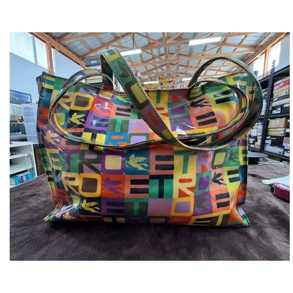 Colorful ETRO Women's Tote Bag Rare! - Picture 4 of 9
